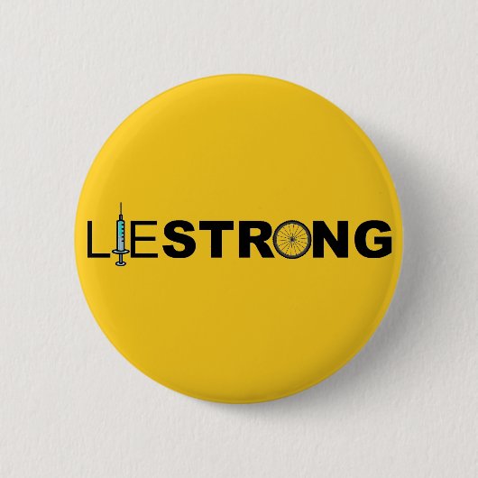 LIESTRONG - Lance Armstrong 缶バッジ (正面)