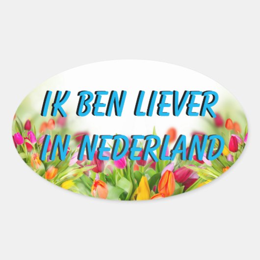 Liever in Nederland Sticker 楕円形シール (正面)