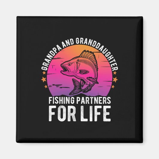 Lifのグランドパと孫娘魚釣りパートナー マグネット (正面)