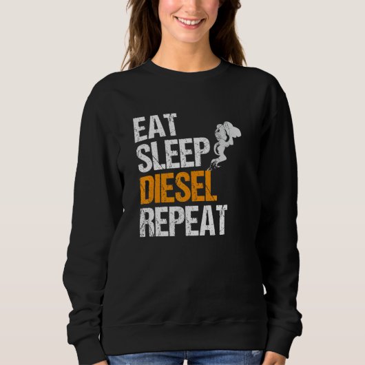 Lif用食べディーゼル燃料のMensスリープDieselリピート スウェットシャツ (正面)