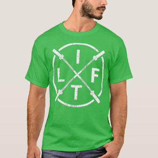 LIF重量挙げフィットネスバーベルクロスサークル Tシャツ
