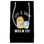 LIfeはショートミルクだおもしろいそれプンダークBG スモールペーパーバッグ (正面)