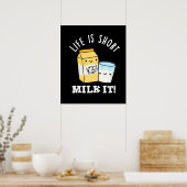 LIfeはショートミルクだおもしろいそれプンダークBG ポスター (キッチン)