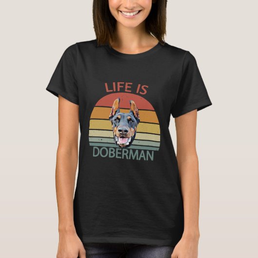 Lifeはドバーマンドッグ養子動物保護施設 Tシャツ (正面)