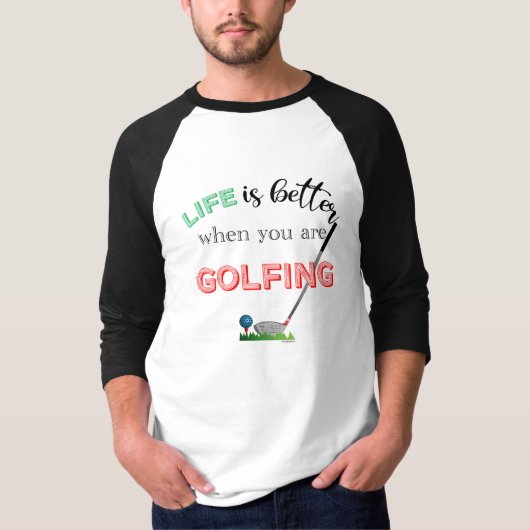 LIFEはGOLFINGの場合に優れているクール Tシャツ (正面)