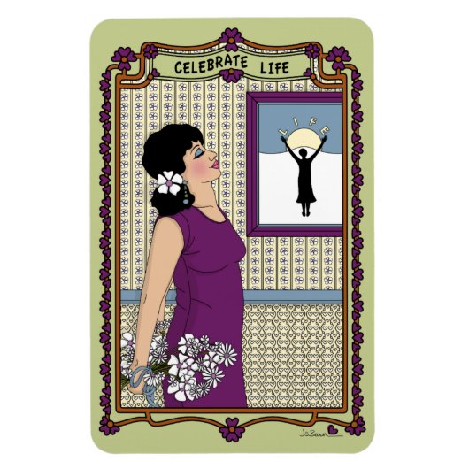 Life_祝A_4x6冷蔵庫磁石 マグネット (縦)