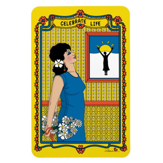 Life_祝B_4x6冷蔵庫磁石 マグネット (縦)