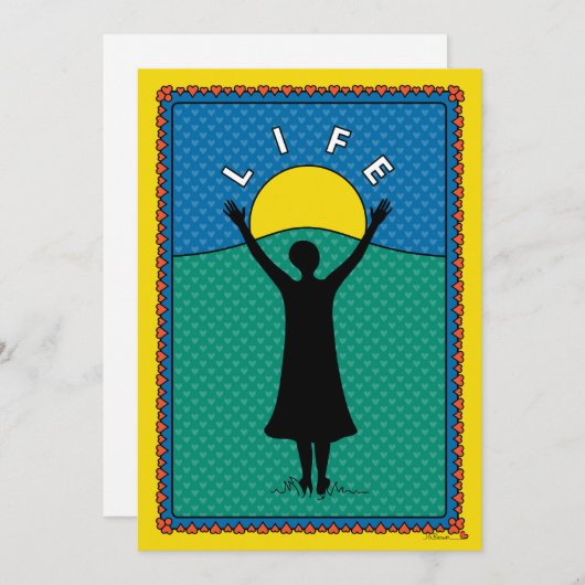 Life_祝B_Flatカード5"x7" 案内状 (正面/裏面)