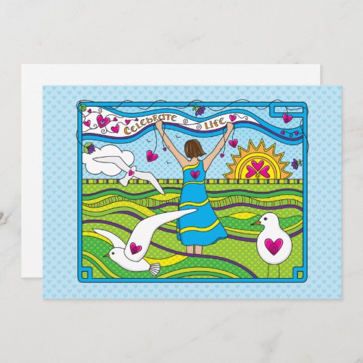 Life_祝Flatカード7"x5" (正面/裏面)