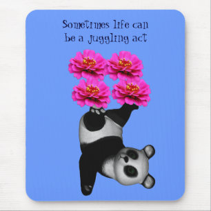 Life A Juggling Act Panda Inspirational Mousepad マウスパッド