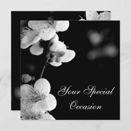 Life/B&Wの植物相のすべての行事の招待(TBA)への春 招待状 (正面/裏面)