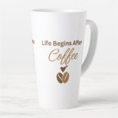 Life Begins After Coffee, コーヒーで始まる優雅な朝 カフェラテマグ (右アングル)