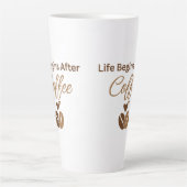 Life Begins After Coffee, コーヒーで始まる優雅な朝 カフェラテマグ (正面)