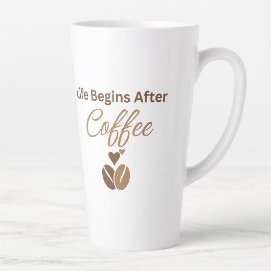 Life Begins After Coffee, コーヒーで始まる優雅な朝 カフェラテマグ (右)