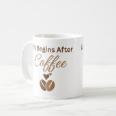 Life Begins After Coffee, コーヒーで始まる幸せな朝 コーヒーマグカップ (正面左)