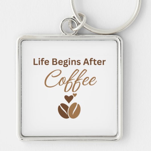 Life Begins After Coffee, コーヒーのある朝 キーホルダー (正面)