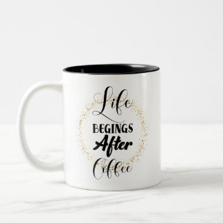 Life Begins After Coffee ツートーンマグカップ