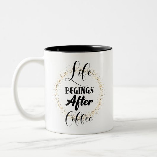 Life Begins After Coffee ツートーンマグカップ (左)
