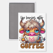 Life Begins After Coffee マグネット (正面/裏面)