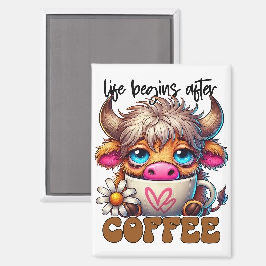 Life Begins After Coffee マグネット (正面/裏面)