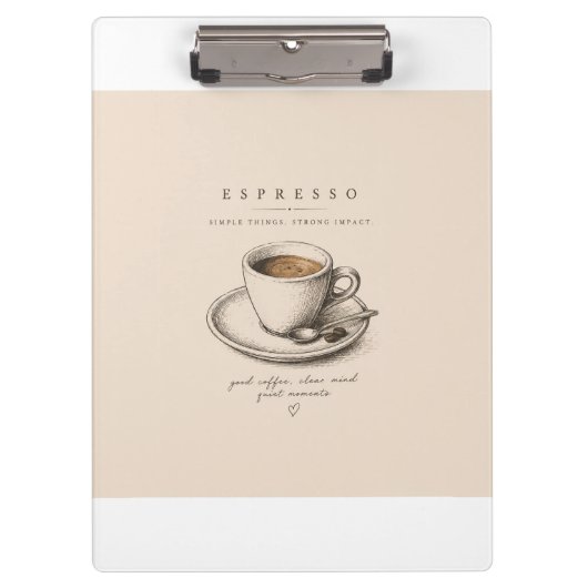 Life Begins After Espresso | Vintage Coffee Lover クリップボード (正面)