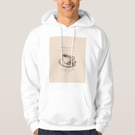 Life Begins After Espresso | Vintage Coffee Lover パーカ (正面)