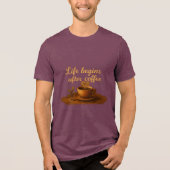 Life Begins AfterCoffee Warm Heart, Morning Energy トライブレンドＴシャツ (正面)