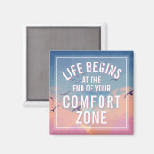 Life Begins At Inspirational Motivational Quote マグネット (正面/裏面)