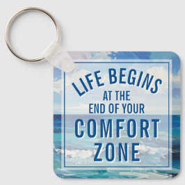 Life Begins At Motivational Quote Keepsake キーホルダー