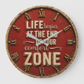 Life Begins at the End of Your Comfort Zone ラージ壁時計 (正面)