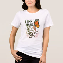 LIFE BEGINS AT THE END OF YOUR COMFORT ZONE D08 トライブレンドＴシャツ