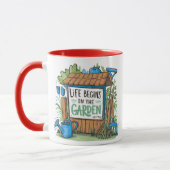 "Life begins in the garden." マグカップ (左)