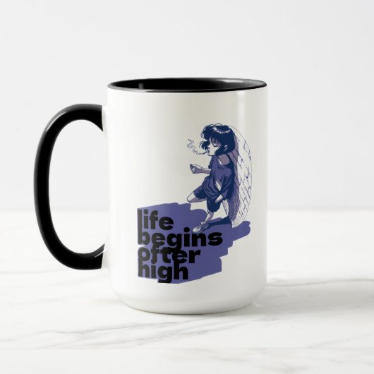 life begins ofter high tea mug マグカップ (左)