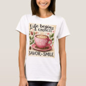 LIFE BEGINS WITH COFFEE  Tシャツ (正面)