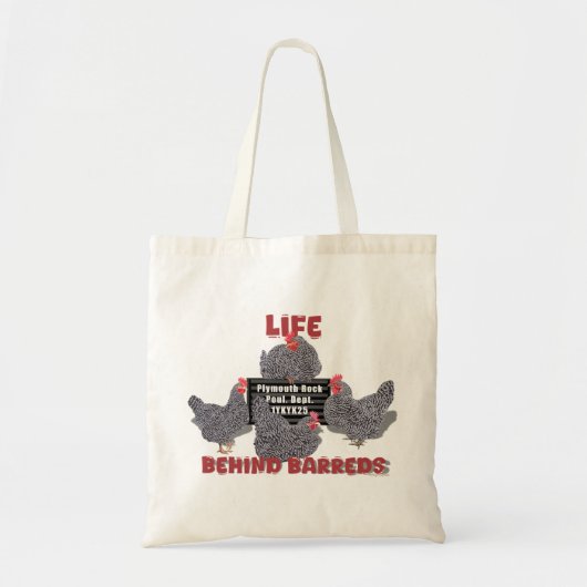 Life Behind Barreds (Barred Plymouth Rock Hens トートバッグ (正面)
