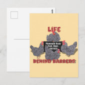 Life Behind Barreds (Barred Plymouth Rock Hens) ポストカード (正面/裏面)