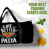 Life Better With Pasta Bowl ダッフルバッグ