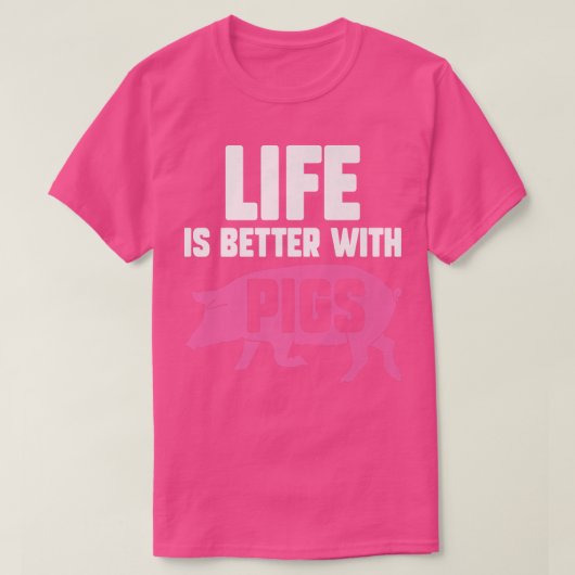 Life Better With Pigs Piglet Pig Lover Premium Tシャツ (デザイン正面)