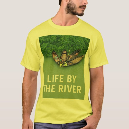 Life by the River Nature T-Shirt for Outdoor Lover Tシャツ (正面)