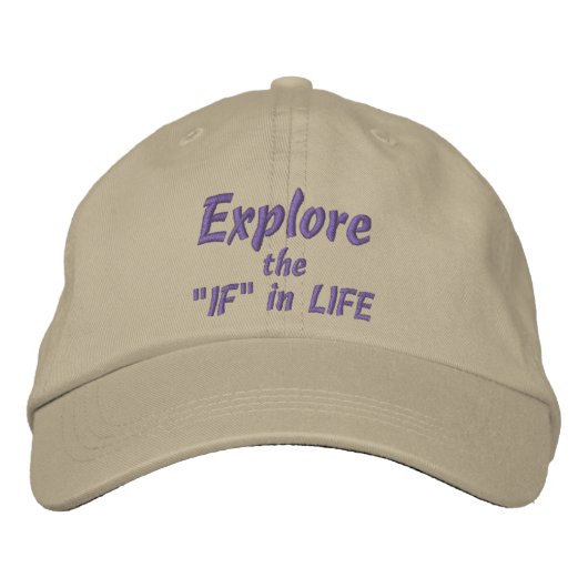 LIFE Cap(もしKhaki)の「EXPLORE」 刺繍入りキャップ (正面)