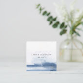 Life Coach Abstract Blue Watercolor スクエア名刺 (スタンド正面)