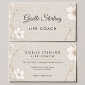 Life Coach Botanical Flowers Floral Linen 名刺