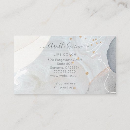 Life Coach Serene Abstract Watercolor 名刺 (裏面)