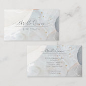 Life Coach Serene Abstract Watercolor 名刺 (正面/裏面)