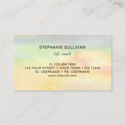 Life Coach Your Logo カラフル 名刺 (裏面)