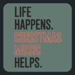 Life Comes Christmas Music 救済メリークリスマス スクエアシール<br><div class="desc">聖降誕祭お目出救済とうか</div>