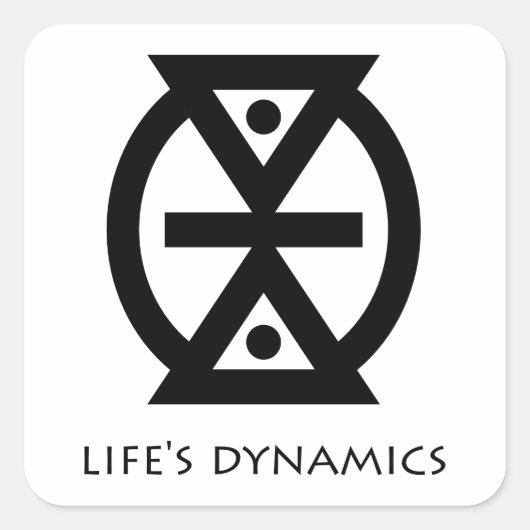 Life Dynamics (Mmere Dane) Adinkraシンボルステッカー スクエアシール (正面)