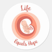 Life Equals Hope – Pro-Life Awareness ラウンドシール (正面)