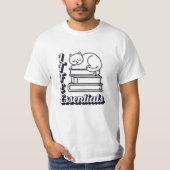 LIFE Essentialsワードアート | 本と猫を愛する人 Tシャツ (正面)