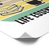 Life Essentials Cats, Coffee, Books, Musicヴィンテージ ポスター (角)